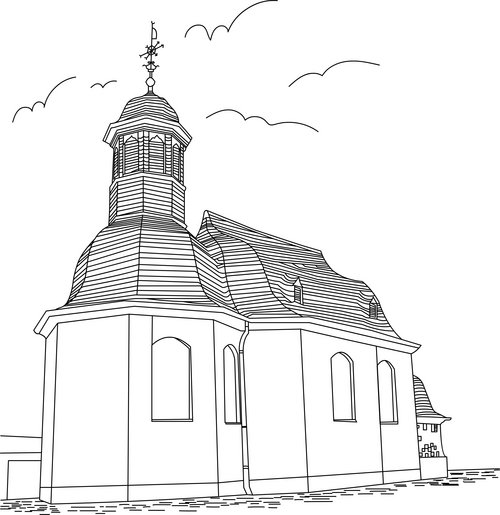 Malvorlage der Herzenbergkapelle