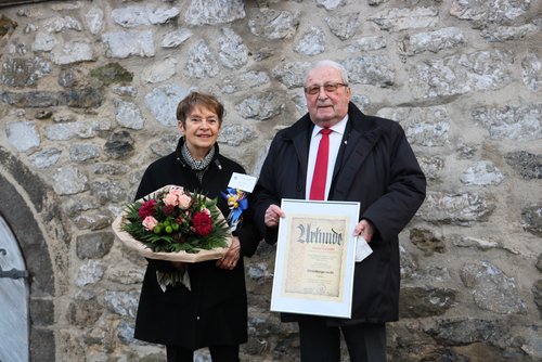 Ehepaar Valentin bei Heinz Valentins Ernennung zum Ehrenbürger