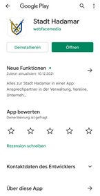 Die Hadamar-App im Google Play-Store